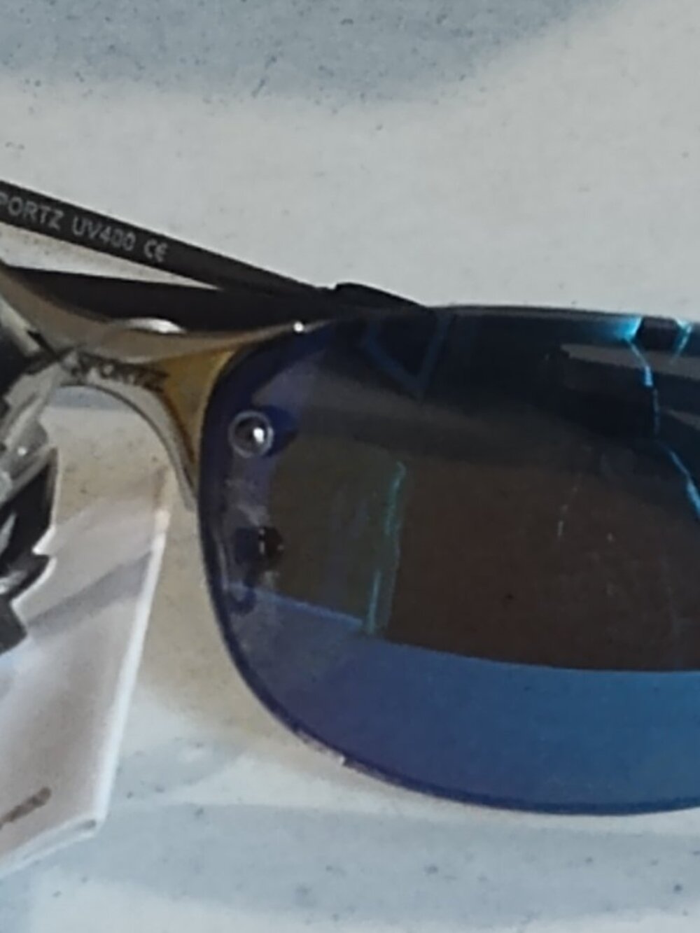 564-VB        X-SPORTZ Cyberpunk Sunglasses Y2K Gothic Wrap Metal Blue Vivo Lens